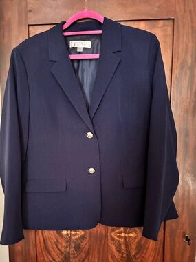 Kasper Navy Single-Button Women's Blazer